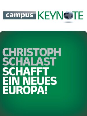 cover image of Schafft ein neues Europa!